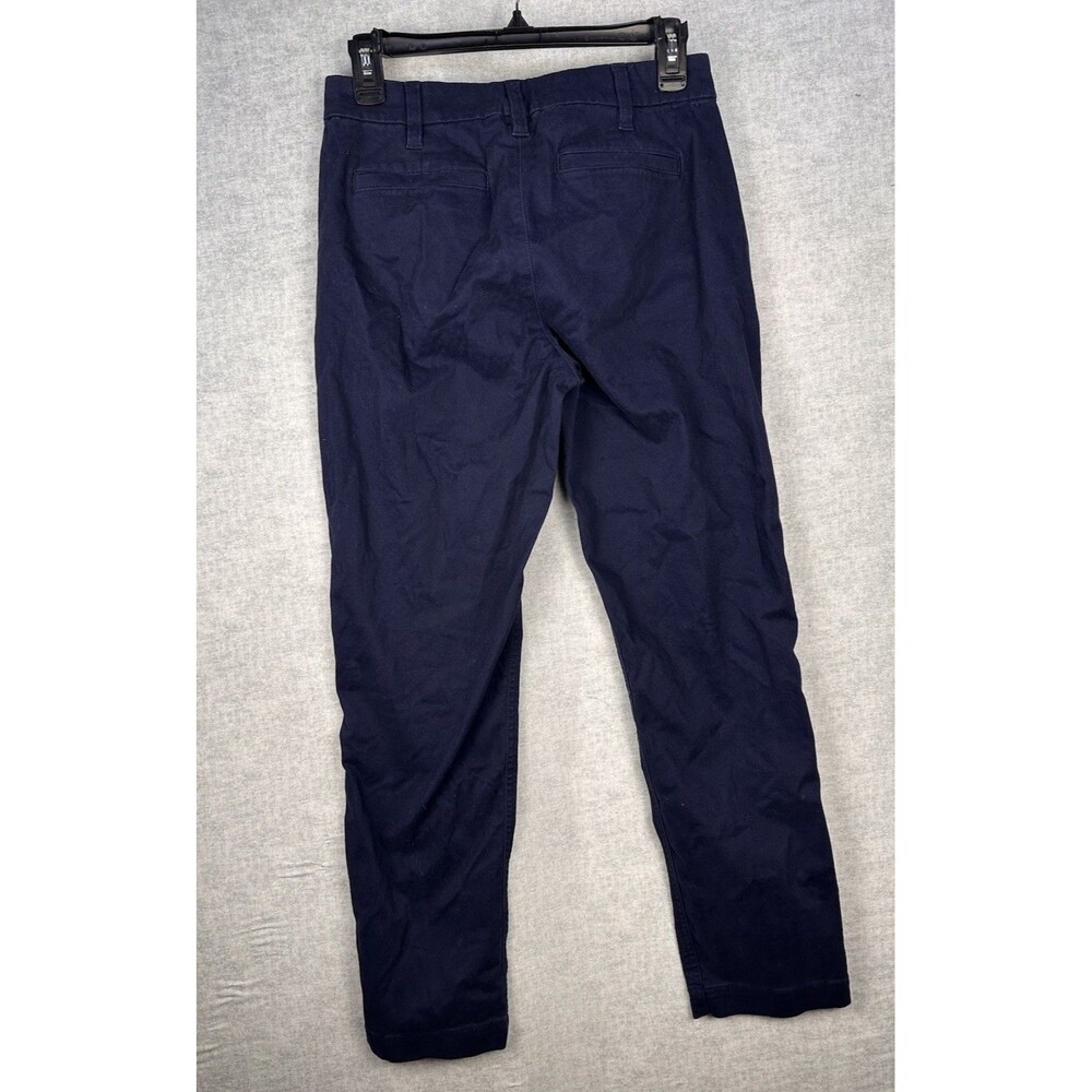 J Crew High Rise Girlfriend Chino Pants Navy Blue size 0 School Uniform Stretch - Picture 2 of 7